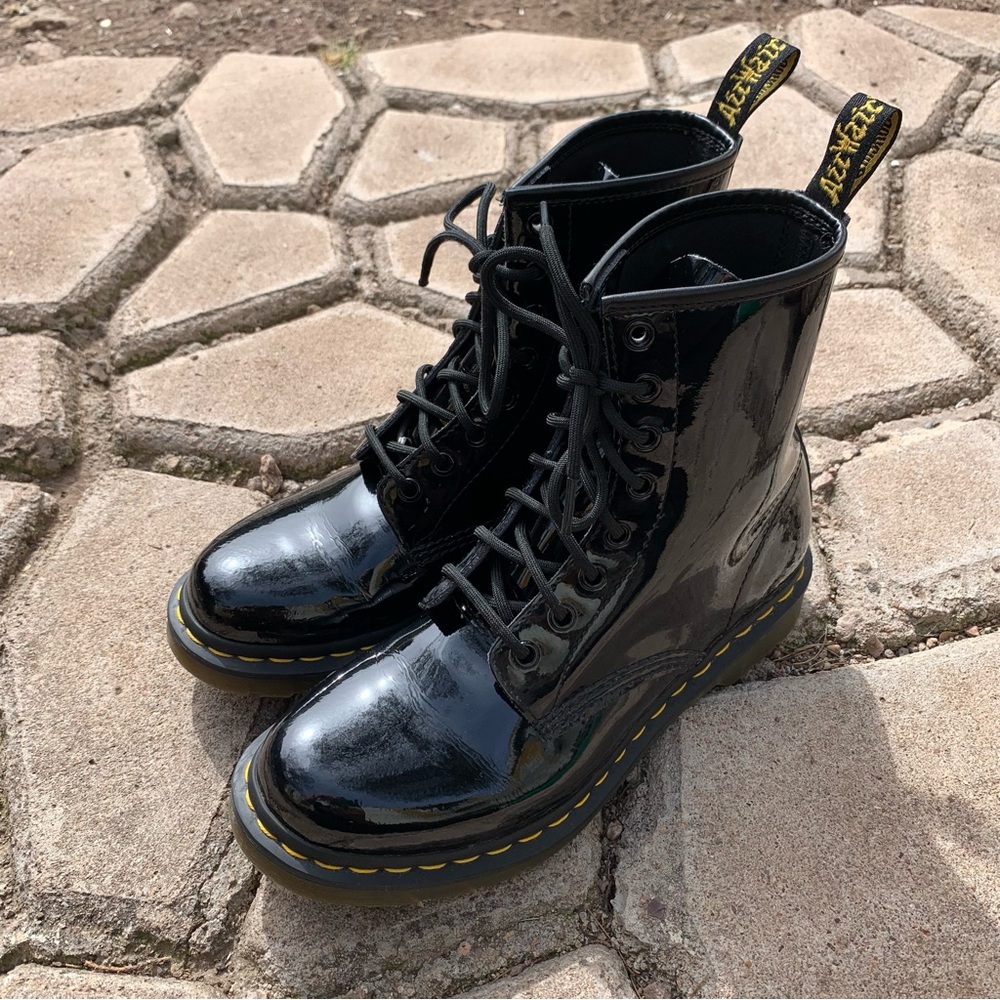 Black patent classic doc martens